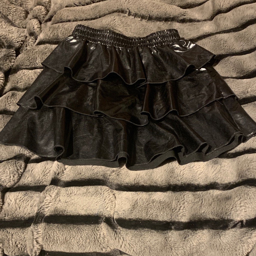 273 Black Polyester Ruffled Skirt